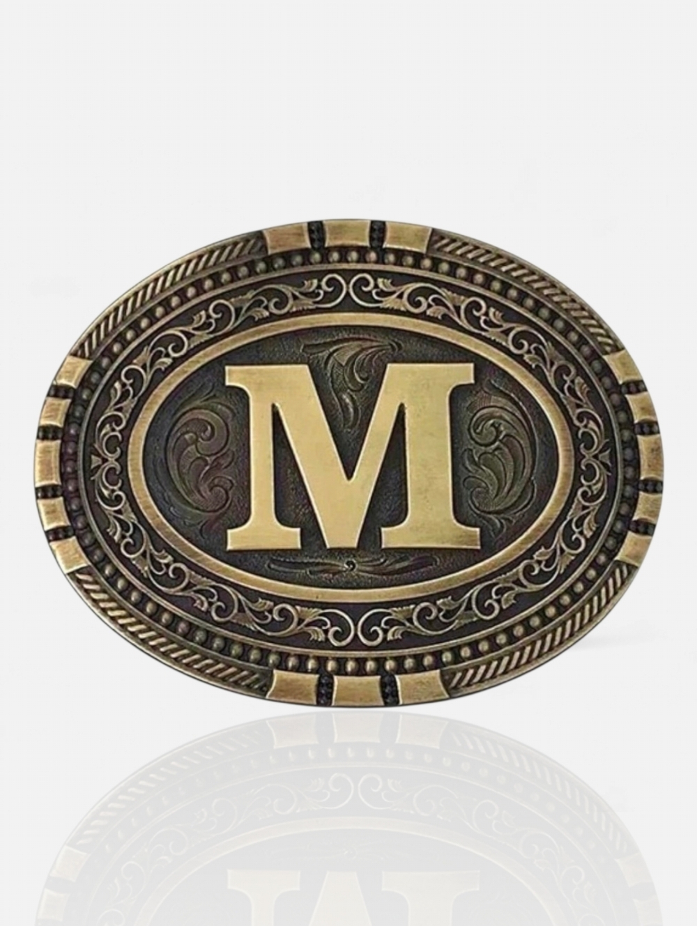 Montana Silversmiths Exos Brass Cast Filigree Initial "M" Western Belt Buckle!